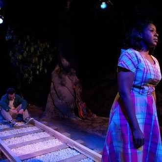 John Wehrman and LaNisa Frederick Prologue Theatre Take Her See the Maco Lights